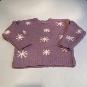 Hanna Andersson Kids Holiday Marshmallow Sweater Purple Size 4 - Picture 1 of 2