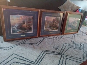 Thomas Kinkade ~lamplight, Sunset,~ 16x20 GP 656/1400 Rare, Quality Frame 3 Pc - Picture 1 of 9