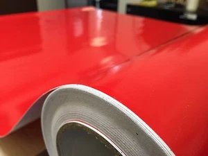 Rollo de hoja calcomanía adhesiva envoltura auto vehículo coche vinilo rojo brillante 12" x 60" - Imagen 1 de 2