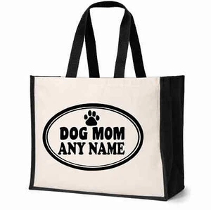 Bolso de Mano Personalizado Perro Mamá Cualquier Nombre Perro Amantes Damas Lona Comprador - Imagen 1 de 6