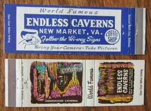 TOURIST ATTRACTION: ENDLESS CAVERNS (NEW MARKET VIRGINIA) (2 DIFF MATCHBOOKS) F2 - Picture 1 of 2