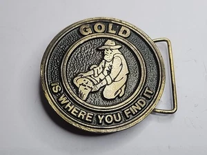 B.K. BELTS AND BUCKLES CALGARY ALBERTA GOLD BELT BUCKLE - Bild 1 von 2