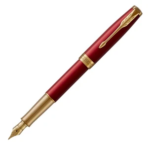 Pluma Estilográfica PARKER Sonnet Red GT, Plumín Fino, Plumín Oro 18K, Caja Regalo, Oficial - Imagen 1 de 2