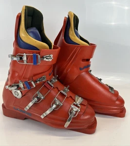 Botas de esquí Lange vintage para hombre 9,5 M clásicas rojas hebilla esquí alpino - Imagen 1 de 15