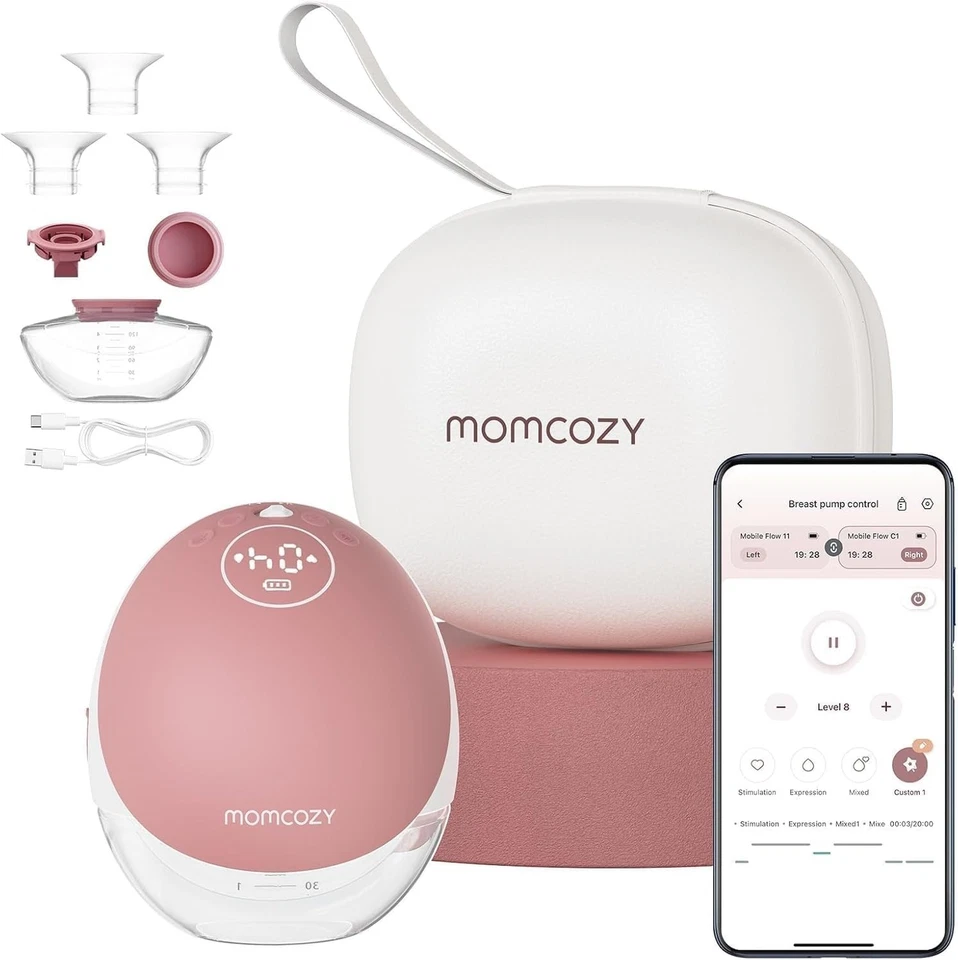Tiralatte a mani libere Momcozy Mobile Flow | aggiornamento M9 rosso 1 pezzo / nuovo e confezione originale - Immagine 1 di 4
