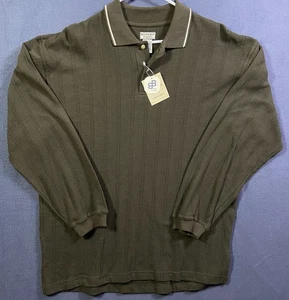 Neu Vintage 90’s Bugle Boy gestreiftes Herrenhemd, Deadstock Neu mit Etikett Größe Large Retro - Bild 1 von 9