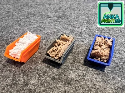 H0, 1:87, 3 Stück Absetzcontainer 5cbm befüllt, Container Set - Bild 1 von 2