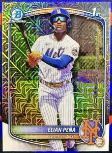 Mega caja cromada Bowman 2025 refractor Elian Peña Mojo #BCP-155 Mets - Imagen 1 de 2
