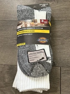 Dickies 3 Pairs Performance Work Industrial Strength Cotton Socks Size 6-12 New - Afbeelding 1 van 6