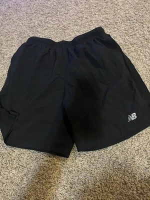 New Balance Boys Black Loose Large Logo Active Wear Athletic Shorts Size L - Image 1 of 3