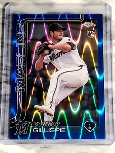 Connor Gillispie (RC) 2025 Topps Cromo Blu RayWave Rifrattore 086/150 #26 Miami - Foto 1 di 2