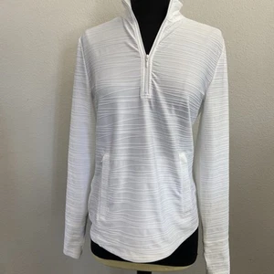 New Women's Small TOMMY BAHAMA 1/4 Zip Golf Tennis Jacket Textured White UPF 50 - Picture 1 of 11