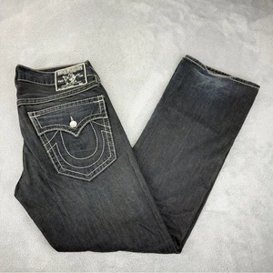 Vintage True Religion Men's Size 34x33 Thick White Stitch Denim Jeans Made USA - Picture 1 of 14