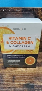 SKIN 2.0~Vegan Vitamin C & Collagen Intensely Moisturizes Night Cream~1.69 fl oz - Picture 1 of 4