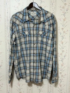 Cody James Men’s Plaid Pearl Snap Long Sleeve Western Shirt Tan/Blue Size XXL - Picture 1 of 9
