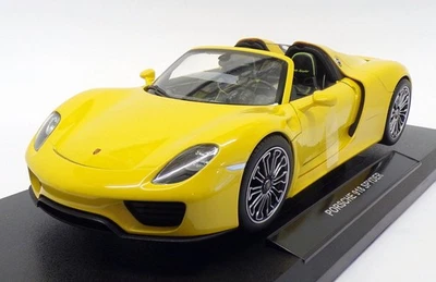 Welly 1/18 Scale Model Car 18051W - Porsche 918 Spyder - Yellow - Image 1 of 4
