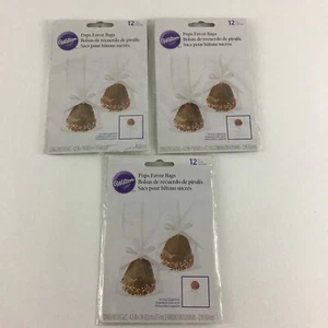 Wilton Cake Pop Favor Bolsas Lote 3 Paquetes De 12 Bolsas De Golosinas Cinta Nuevo - Imagen 1 de 6