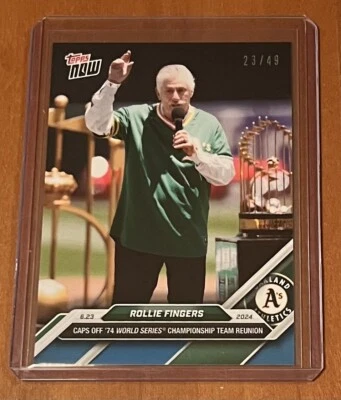 2024 TOPPS NOW #336 ROLLIE FINGERS - NUMBERED 23/49 BLUE PARALLEL - Image 1 of 2