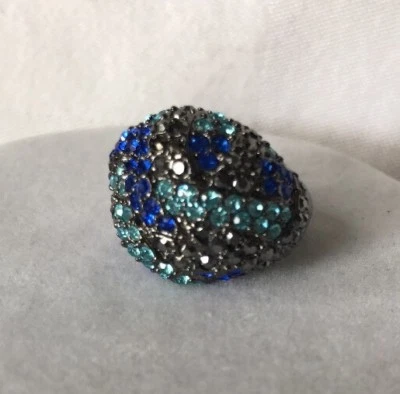 Drama de safira Park Lane tamanho 6 tom hematita azul-petróleo preto cristais raros - Imagem 1 de 4