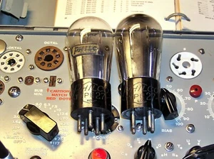2 TUBI Philco Globe #27 piastra a rete tubo base inciso test Hickok VG - Foto 1 di 3