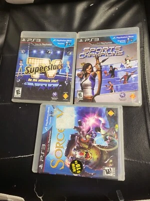 Playstation 3 move games:  Lot of (3) Sports Champions & superstars+ sorcery - Image 1 of 2
