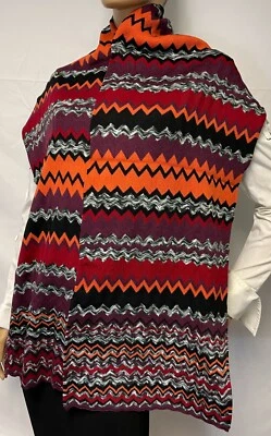 MISSONI Bufanda de Lana en Rojo Multicolor 3234 0003 30x180cm NUEVO Foto 1 de 4