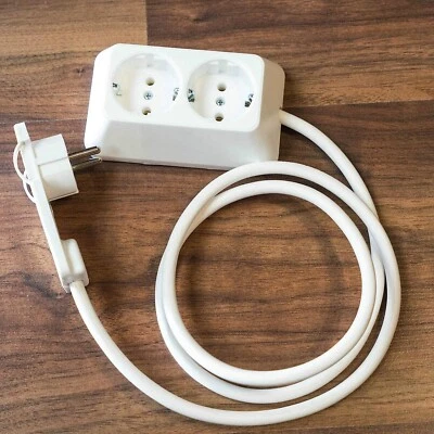 Steckdose mit Gutstecker 2er 1m Mehrfachsteckdose Multistecker Möbel hinter - Bild 1 von 4