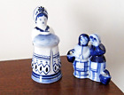 Beautiful Ussr Vintage Blue/White Porcelain Figurines - Duleyvo & Gzhel