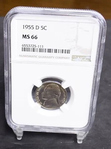 1955-D Jefferson Nickel - NGC MS66 (#45792) - Picture 1 of 12