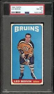 1964 TOPPS HOCKEY CARD #50 LEO BOIVIN, PSA 8 NM-MT (BOSTON BRUINS) HOF - Bild 1 von 2