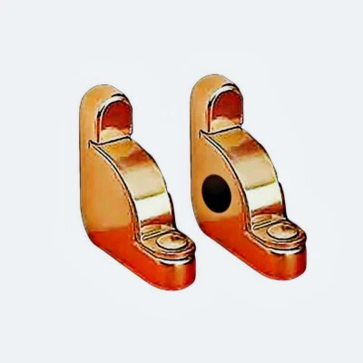 RENOVATORS SUPPLY MANUFACTURING Pair Carpet Rod Brackets Solid Brass Stair Holder | Renovator's Supply