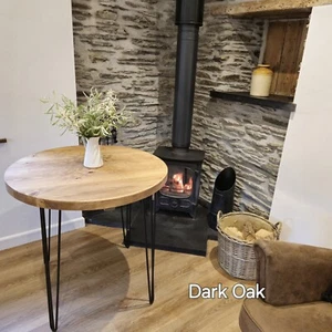 Round Wooden Dining Table / Rustic Wood / Timber Round Dining Table / Metal Legs - Picture 1 of 11