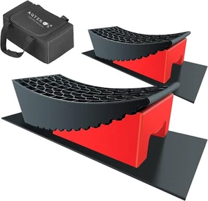 Camper Leveler Tool RV Wheel Levelers Blocks Ramp Kit for Travel Trailers, Red - Picture 1 of 7