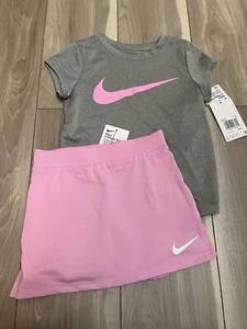 NIKE AUTHENTIC GIRLS ORIGINAL 2Pc Tee & SHORTS SKIRT SET Sz 6X, NWT MSRP $40 - Picture 1 of 5