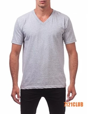 PRO CLUB MEN V NECK T SHIRT CAMO TEE PROCLUB PLAIN SHORT SLEEVE BIG & TALL S-7XL - Image 1 of 2