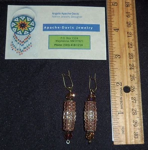 Yurok Indianer Perlen Ohrringe - Bild 1 von 2