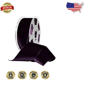 Luxurious Velvet Nylvalour Ribbon 2" x 11 Yd in Eggplant for Crafting Elegance - Picture 1 of 2