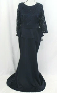 NWT Jessica Howard Womens Navy Blue Sequined Sheath Formal Dress 8 - Picture 1 of 5