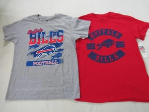 Nuevo con etiquetas Conjunto de 2 camisetas Buffalo Bills para niños talla grande 14 16 rojo gris algodón camisa nuevo - Imagen 1 de 3