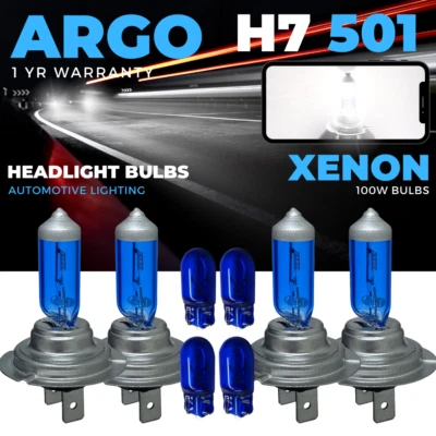 4x H7 Xenon Headlight White Bulbs 499 Off Road Headlamp Side Light 501 T10 Bulb - Image 1 of 4