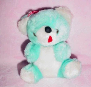 Vtg-5"-Small Little Oriental Trading-Blue White Teddy Bear-Stuffed Animal Toy - Picture 1 of 1