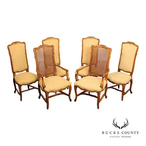 French Provincial Style Set of Six Tall-Back Dining Chairs - Picture 1 of 15