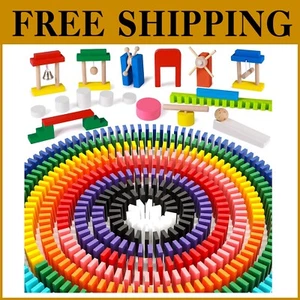 Extra Large 1000 PCS Wooden Dominoes for Kids - Classic Racing Game with Storage - Picture 1 of 9