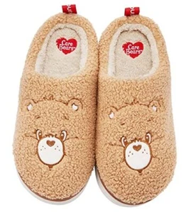 Care Bears House Slippers Cozy Slip on 5-6 Wide Women/3-4 Wide Men Brown - Picture 1 of 8