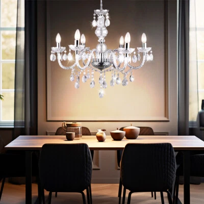 Lampadario Coprire Pendolo Appesa Luce Illuminazione Camera da Letto Cromo - Immagine 1 di 4