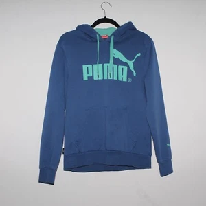 PUMA blau Logo Pullover Herren Hoodie mit Taschengröße S - SMALL - Bild 1 von 10