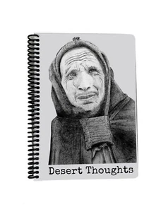 Pensamientos del desierto DIN A5 cuaderno cuaderno 100 hojas a cuadros espiral retrato humano - Imagen 1 de 6