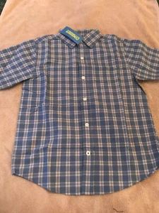 NWT Gymboree Rock on plaid dress shirt top blue button up short sleeves Easter - Picture 1 of 5