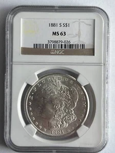 Dólar de plata Morgan 1881 S NGC MS-63 - Imagen 1 de 2