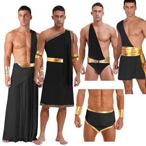 UK Mens Ancient Greek Cosplay Suit Roman Toga Caesar Party Fancy Dress Costume - Picture 1 of 133